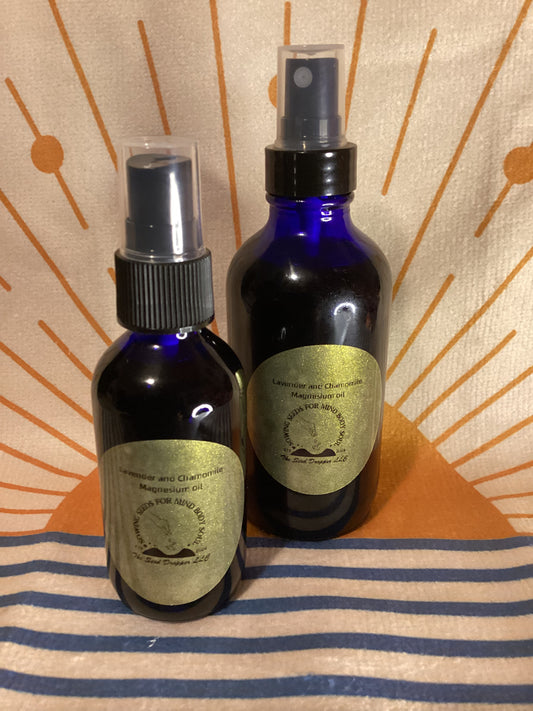 lavender and chamomile magnesium oil. 1oz $9.99or 2oz $12.99